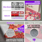 Babovid Red Floral Hallway Runner Rug 2x5 for Bedroom Kitchen