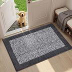 36x24 Large Bathroom Rugs Washable Non Slip, Dark Grey Bath Mat for Bathroom Floor Tub, Soft Absorbent Quick Dry Mats for Shower, Bathtub,Home Decor