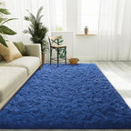 LOCHAS Ultra Soft Indoor Modern Area Rugs Fluffy Living Room Carpets for Children Bedroom Home Decor Nursery Rug 6x9 Feet, Light Navy