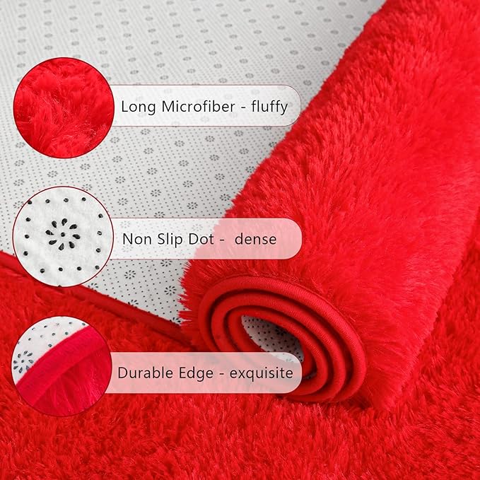 Chicrug Soft Area Rugs for Bedroom Living Room Plush Fluffy Rug 6x9