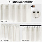 Nanspring Neutral Linen Curtains 84 Inch Length 2 Panels Set for Living Room Light Filtering Semi Sheer Curtain Back Tab and Rod Pocket Luxury Modern Farmhouse Coastal Decor Drapes for Bedroom 52x84