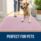 OLANLY Dog Door Mat for Muddy Paws 34x21, Super Absorbent Chenille Mud Mat
