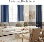PONY DANCE Short Curtains for Small Window - Light Filtering Tiers Thermal Drapes Room Darkening Energy Saving for Bathroom Kitchen Decor, 42 W x 36 L, Blue Haze, 2 Panels