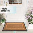 OLANLY Front Door Mat Indoor Outdoor Entrance, Waterproof All-Season, All-Weather Doormat, Sturdy Natural Rubber, Low Profile, Easy Clean Patio Porch Entryway Mat, 35x23, Tangerine Orange