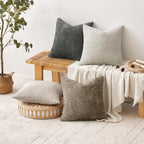 MIULEE Soft Decorative Chenille Pillow Covers Neutral 18x18 Pack of 4