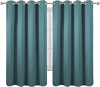 LEMOMO Sea Teal Thermal Blackout Curtains/52 x 63 Inch/Set of 2 Panels Room Darkening Curtains