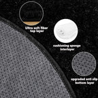 5'x5' Black Round Rug for Bedroom, Ultra Soft Fluffy Circle Rug for Kids Girls Boys Room, Cute Shag Rugs for Living Room Playroom Teen Room Home Decor Rug