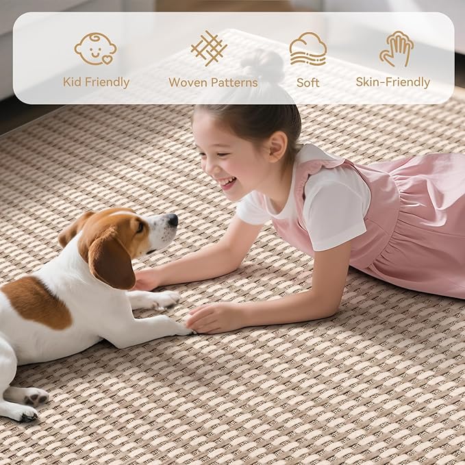 YDKGL 2x10 ft Hallway Runner Rug Extra Long Boho Woven Kitchen Runner Rugs Mat Non Slip Washable, Soft Hall Floor Mat Runner Carpet for Indoor Backdoor Bedroom Entryway Laundry Living Room, Brown