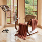 lifein Throw Blanket for Couch, Soft Boho Bed Throw,Cozy Burnt Orange Chenille Knitted Small Spring Lightweight Throw(Rust,50 * 60")