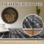 3x4 Area Rug Washable Moroccan: Non Slip Entryway Floor Mat Black