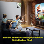 FADOTY Blackout Curtains for Bedroom, Portable 100% Black Out Window Cover Film, Cuttable Blackout Shades Fabric Sheet, No Drill Window Blinds, Sun Heat Light Blocker for Travel Media Dorm, 57'' W