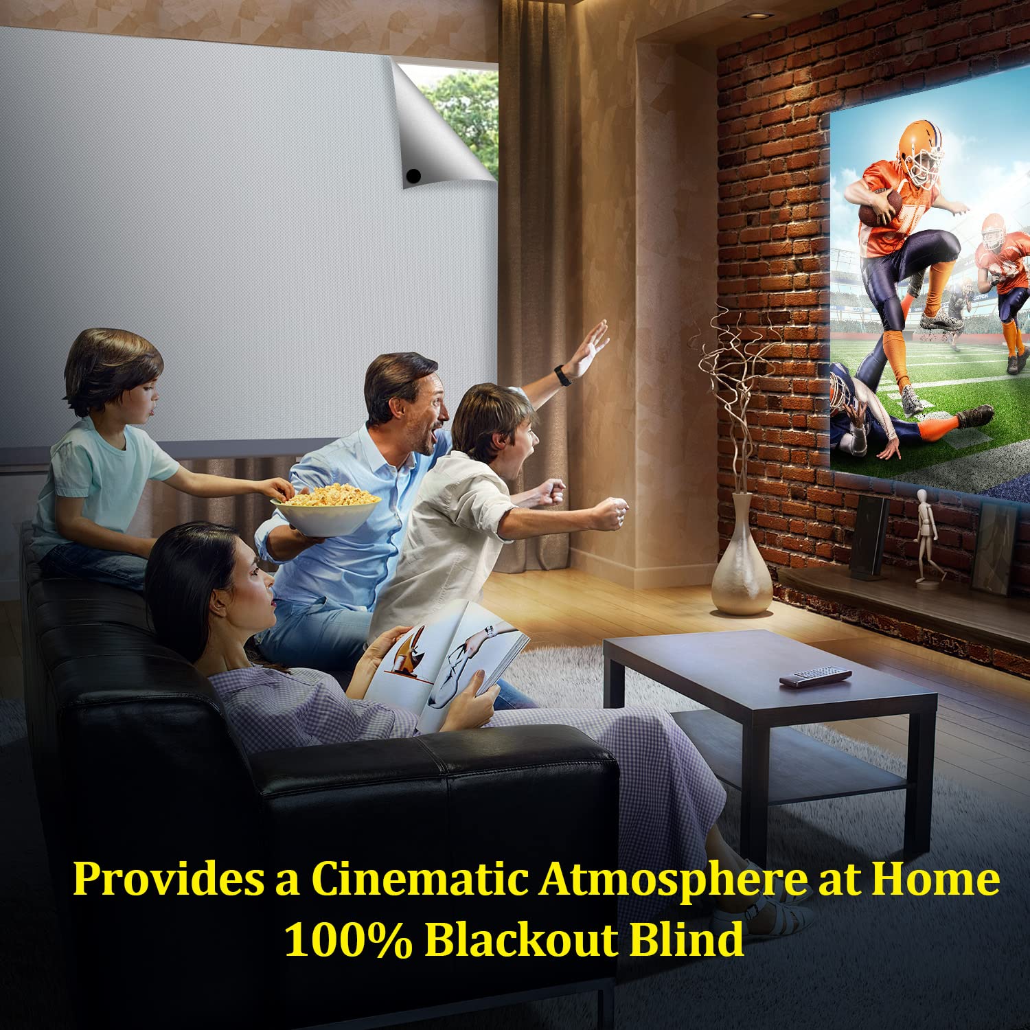 FADOTY 100% Blackout Curtains, 57"x 118" Portable Black Out Window Cover