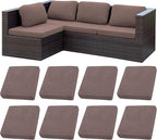 8Pcs Stretch Patio Cushion Covers,Outdoor Couch Covers Replacement,Outdoor Couch & Sofa Slipcovers,for Patio Furniture Cushion Covers,Washable Reusable Furniture Protector (Camel,Cover Only)