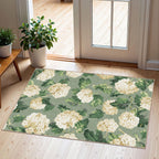 Othilic Front Door Mat Outside Entrance - 2x3 Sage Green Floral Entry Rug