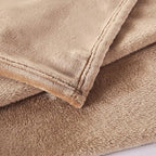 TASTHROW Large Flannel Fleece Throw Blanket, 60×80 Inch - Cozy Lightweight Thick Blanket - All Seasons Suitable for Women, Men and Kids (Light Coffee)