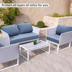 Outdoor Cushion Covers Set,8PCS Patio Furniture Couch Seat Slipcovers, Replacement for Sofa Sectional Chair(Cover，Only)