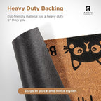Hi-Bye Cat - 24"x36" - Coir Door Mat with Heavy Duty Backing - Welcome Mats for Entryway, Porch - Anti-Slip PVC & Coconut Fiber Surface - Natural Home Accessories, Minimalist Original Design