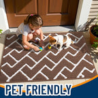 OLANLY Front Door Mat, Non-Slip Rubber Backing, Dirt Resistant and Absorbent, Washable, Easy to Clean Low-Profile Indoor Doormat for Back Door, Entryway, Inside Entrance, 40x32, Coffee