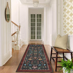 GarveeHome Floral Rug 2x6 Runners for Hallways, Boho Kitchen Runner Rugs Non Slip Bath Runners, Vintage Washable Runner Rug for Bedroom, Soft Long Rugs for Entryway Bathroom Laundry Dorm, Red