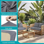 14Pcs Stretch Patio Cushion Covers,Outdoor Couch Covers Replacement,Outdoor Couch & Sofa Slipcovers,for Patio Furniture Cushion Covers,Washable Reusable Furniture Protector (Grey,Cover Only)