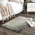 Ashler Faux Fox Fur Rug, Green White Brown Fluffy Rugs, 2x3 Rectangle Rug, Ultra Soft Shaggy Area Rugs for Bedroom, Fuzzy Carpets for Living Room, Sofa