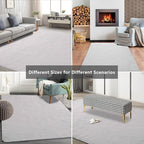 9X12 Large Area Rugs for Living Room Bedroom,White Big Shag Rug for Bedroom Dorm,Soft Fluffy Indoor Carpet Nursery Rugs for Kids Girls Room Home Decor (White, 9X12 Feet)