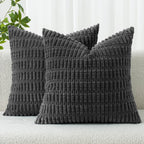 MIULEE Corduroy Decorative Throw Pillow Covers 20x20 Crimson Pack of 2