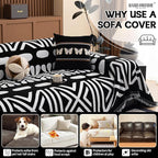 HANDONTIME Boho Couch Cover Blanket Geometric Striped Pet Covers for Couches and Sofas Black and White Dog Cover for Couch Pet Friendly Chenille Sectional Sofa Covers for Pets Washable, 71" X 118"