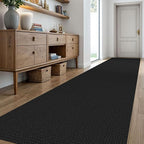 KOZYFLY Extra Long Runners for Hallways 3x18 ft Washable Kitchen Runner Non Slip Rubber Backed Hallway Rug Cotton Entryway Runner Rug Floor Carpet for Indoor Hall, Kitchen, Stair, Black/Dark Grey