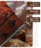 YIHOUSE Rustic Cabin Area Rug for Bedroom 4x6,Machine Washable Forest Bear Rug,Non-Slip Low Pile Print Pattern Mountain Rug for Living Room