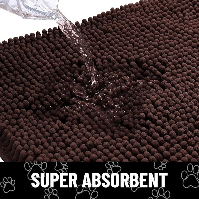 Smiry Dog Door Mat for Muddy Paws, Absorbent Non Slip Dirt Trapper, 54x32