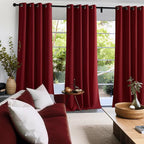 NICETOWN Room Darkening Draperies Curtains Panels, 2 Panels Burgundy Red W52 x L84