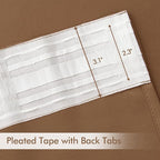 MIULEE Back Tab Blackout Curtains 90 Inch Long 2 Panels Set for Living Room Bedroom, Rod Pocket/Pinch Pleated Thermal Insulated Room Darkening Light Blocking Curtain, 52 x 90 Inch, Cappuccino Brown