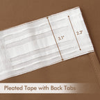 MIULEE Cappuccino Brown Back Tab Blackout Curtain 52"x102" Long 2 Panel Set