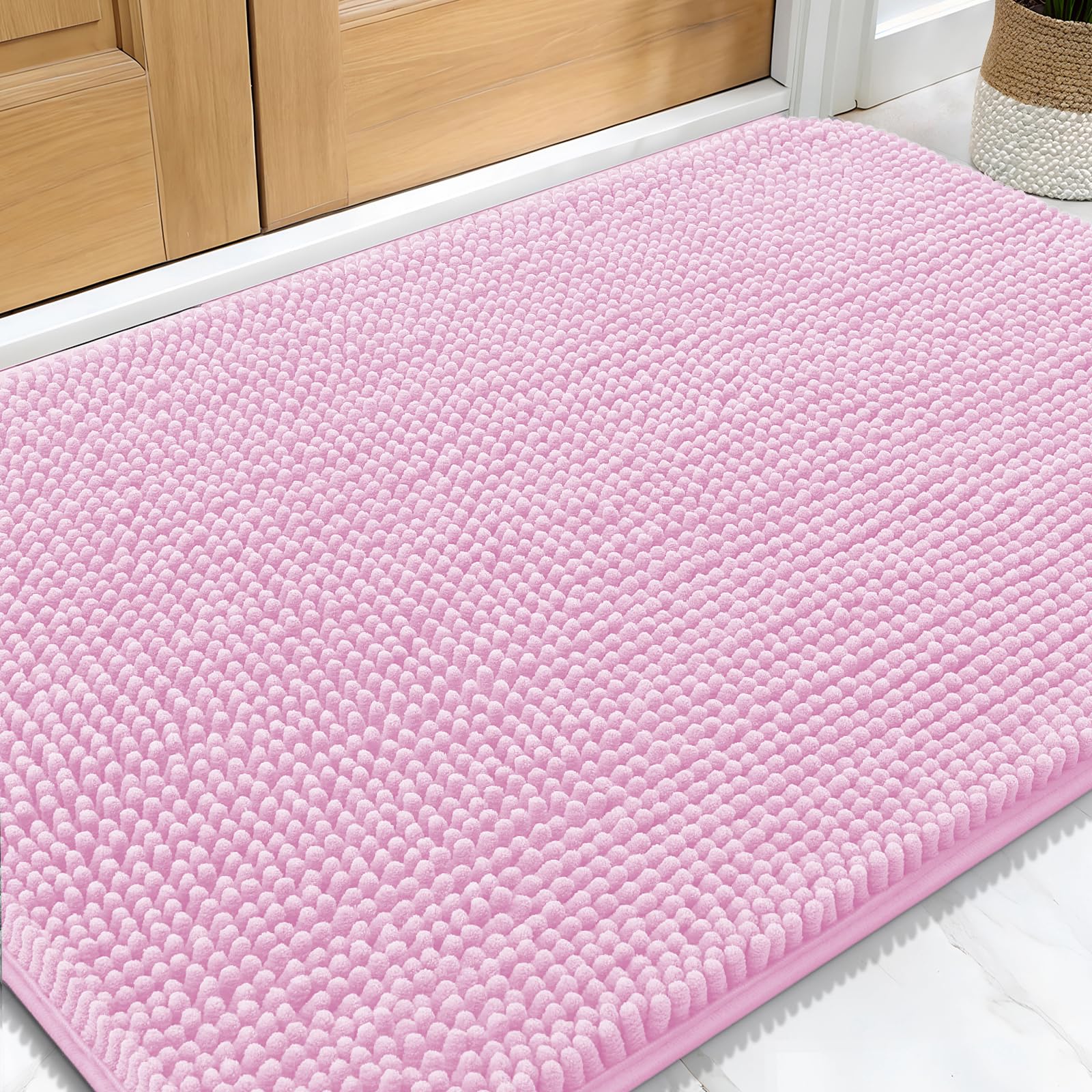 OLANLY Dog Door Mat for Muddy Paws 32x20, Super Absorbent Chenille Mud Mat
