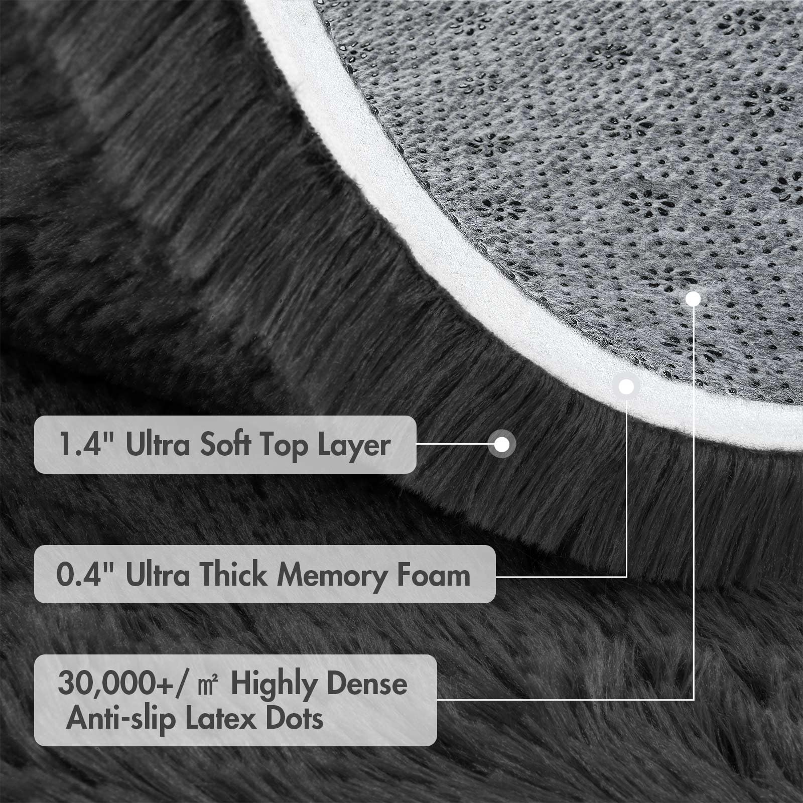 4x6 Ft Shag Rugs for Bedroom Living Room, Ultra Soft Fluffy Furry Area Rugs for Indoor Floor, Aesthetic Carpet for Kids Home Decor (Grey)