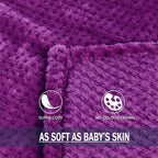 Exclusivo Mezcla Fleece Throw Blanket Extra Large, Super Soft and Warm Blankets for Couch, Sofa and Bed Waffle Textured, Cozy, Fuzzy and Lightweight (Purple, 50x70 Inches)