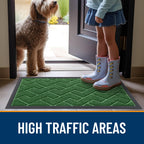 OLANLY Front Door Mat Outside 71x23, All-Season Absorbent Rubber Doormat