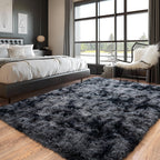 Super Fluffy Area Rug for Living Room 5x7, Shaggy Carpet, Dark Grey