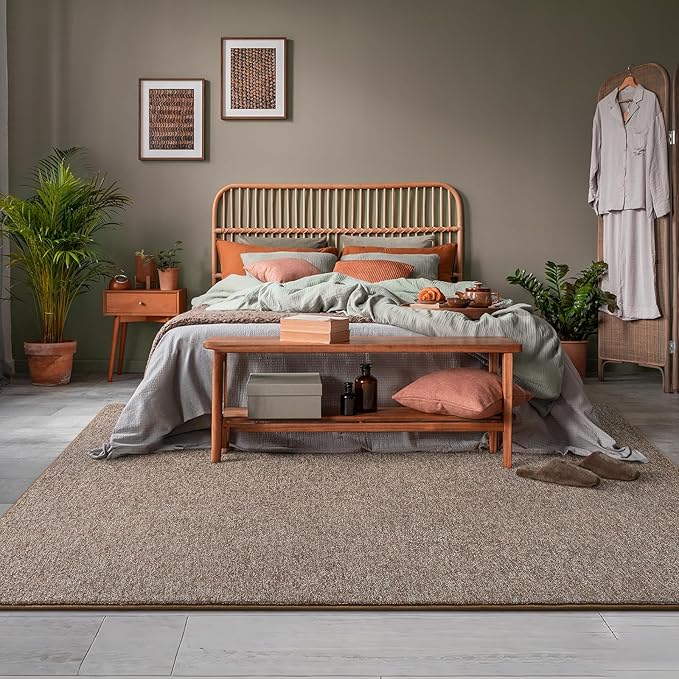 AROGAN Washable 2x10 Runner Rug for Hallway, Long Runner Rugs wtih Soft Memory Foam for Bedroom, Non Slip Backing Carpet Runners for Hallways, Kitchen, Bathroom, Entryway Home Decor, Matte Brown