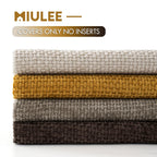 MIULEE Decorative Chenille Fall Pillow Covers Gold Brown 16x16 Pack of 4