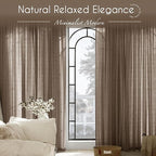 Chocolate Brown Linen Curtain 63 inch Length 2 Panels Set Back Tab Light Filtering Living Room Curtain Drapes Home Office Modern Minimalist Decor Farmhouse Boho Neutral Semi Sheer Curtain 63 inch Long
