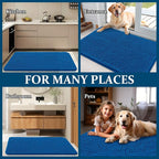 OLANLY Dog Door Mat for Muddy Paws 59x35, Absorbs Moisture and Dirt, Absorbent Non-Slip Washable Doormat, Quick Dry Chenille Mud Mat, Entry Indoor Entryway Carpet for Inside Floor, Deep Navy Blue