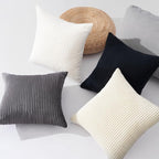Topfinel Black and White Decorative Throw Pillow Covers,Soft Velvet Modern Double-Sided Designs Euro Shams Set of 4,Mix and Match for Home Decor,Pillow Inserts Not Included (24x24 inch, Black/White)