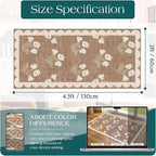 Front Door Mat Indoor Entrance - 2x4.3 Ft Floral Washable Layered Doormat Outdoor Entrance Porch Rug Non-Slip Tan Boho Farmhouse Runner Rug for Kitchen Hallway Bedroom Laundry Room Porch Decor