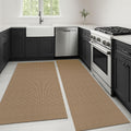 KOZYFLY Boho Area Rug Runner Sets of 2Pcs 2x6 and 3x5 Washable Entry Rugs Non Slip Rubber Backed Kitchen Rug Woven Cotton Entrance Rugs for Front Porch Bathroom Kitchen Bedroom, Tan/Orange/Brown