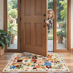 2x5 Entryway Runner Rugs, Non Slip Washable Rugs with Rubber Backing Soft Floral Carpet Runner for Kitchen, Laundry, Bedroom, Bathroom(2 x 5, Beige Garden)