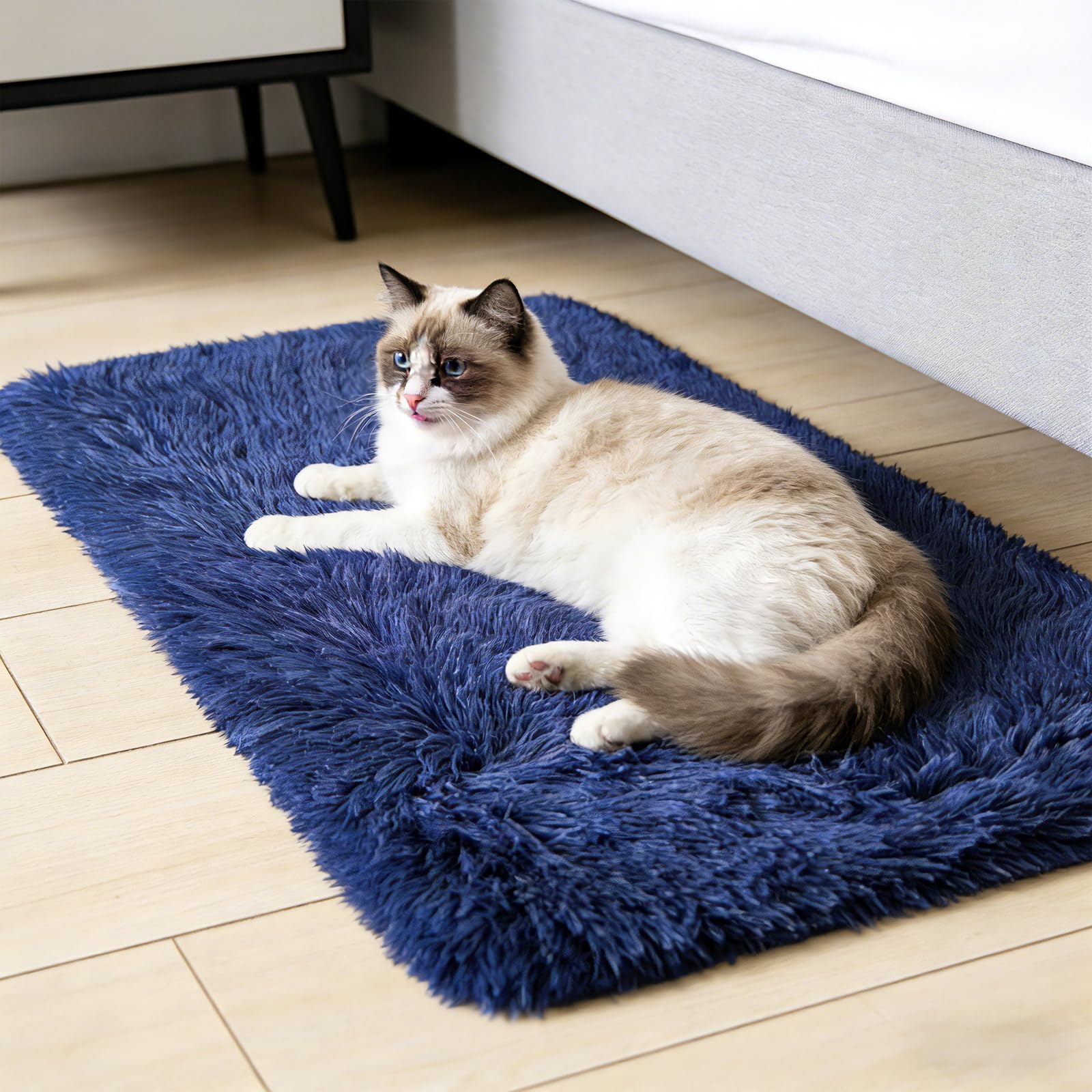 yulidayang 2x3 Area Rugs for Bedroom,Blue Small Fluffy Shag Rug