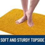 OLANLY Dog Door Mat for Muddy Paws 47x24, Absorbs Moisture and Dirt, Absorbent Non-Slip Washable Doormat, Quick Dry Chenille Mud Mat, Entry Indoor Entryway Carpet for Inside Floor, Golden Yellow