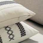 MIULEE Set of 2 Gray Boho Decorative Lumbar Pillow Covers 12x20 Inch